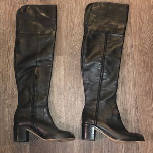 Sam Edelman Black Leather Over the Knee Boots